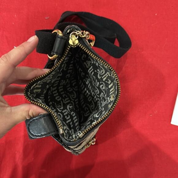 Juicy Couture Black and Gray Crossbody Bag with Striped Design - Picture 2 of 6